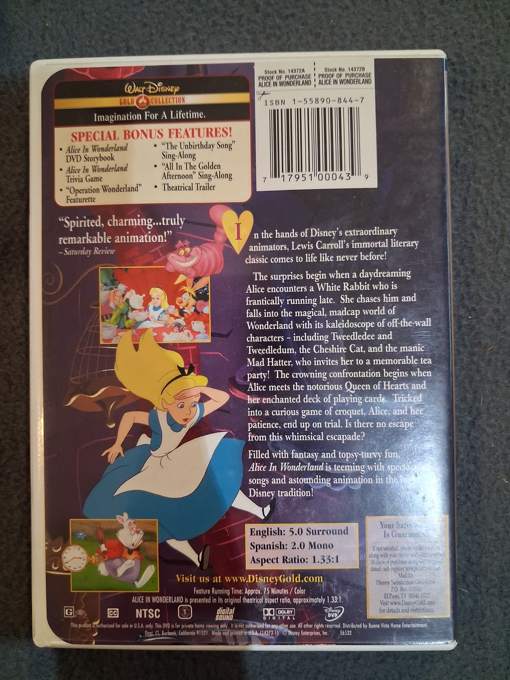 Alice In Wonderland Dvd - Picture 3 of 3